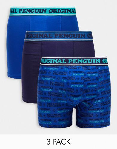Confezione da 3 boxer e navy con logo - Original Penguin - Modalova