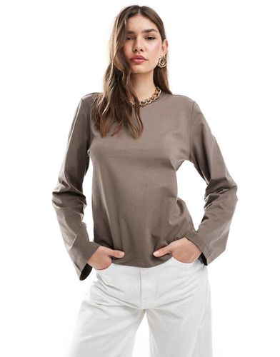 Top a maniche lunghe color talpa - Other Stories - Modalova