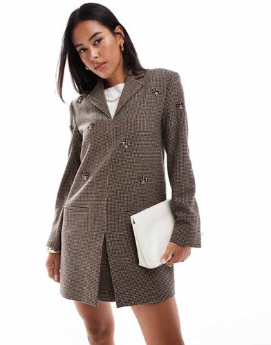 Vestito blazer corto sartoriale in tweed a quadri pied de poule - Other Stories - Modalova