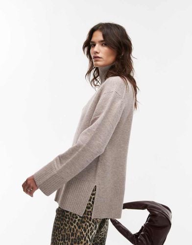 Maglione oversize accollato beige in lana - Other Stories - Modalova