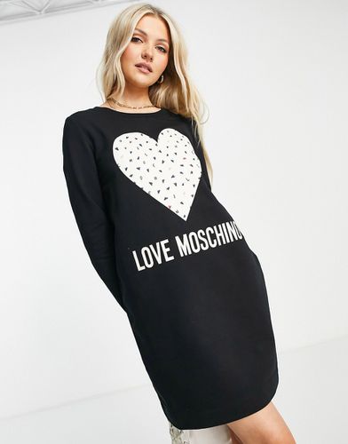 Vestitino felpa con logo a forma di cuore - Love Moschino - Modalova