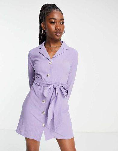 Vestito camicia lilla allacciato in vita - Lola May - Modalova