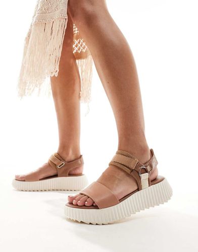 Sandali flatform beige rigati - London Rebel - Modalova