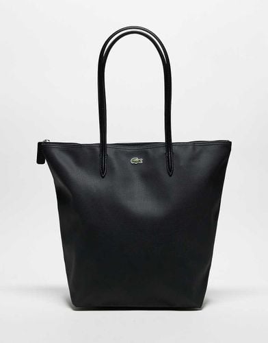 Borsa shopper nera con scritta e logo - Lacoste - Modalova