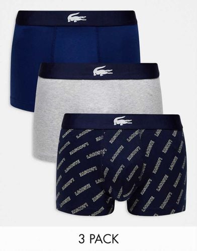 Confezione da 3 boxer aderenti in cotone elasticizzato - Lacoste - Modalova