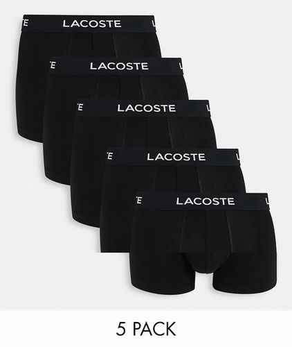 Confezione di 5 paia di boxer aderenti neri - Lacoste - Modalova