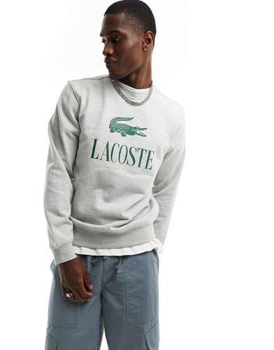 Felpa grigio mélange con logo grande sul davanti - Lacoste - Modalova