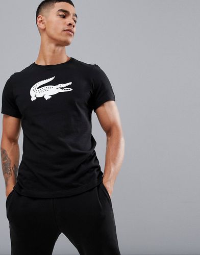 Sport - T-shirt nera con logo a coccodrillo grande - Lacoste - Modalova