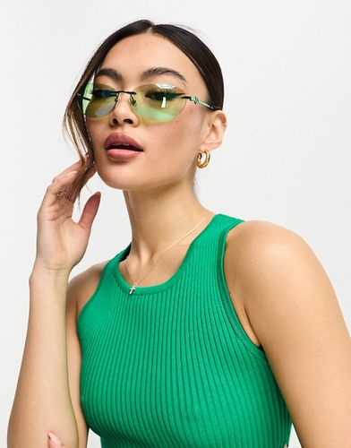 Occhiali da sole ovali verdi cromati - Le Specs - Modalova