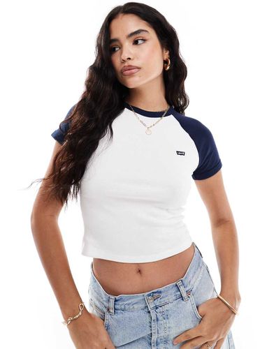 Oracle - T-shirt corta stile baseball bianca con logo batwing - Levi's - Modalova