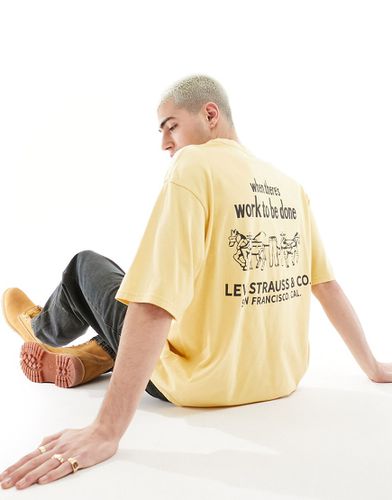 Workwear - T-shirt oversize gialla con stampa sul retro - Levi's - Modalova