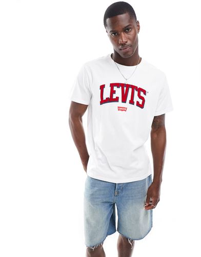 T-shirt bianca comoda con logo stile college - Levi's - Modalova