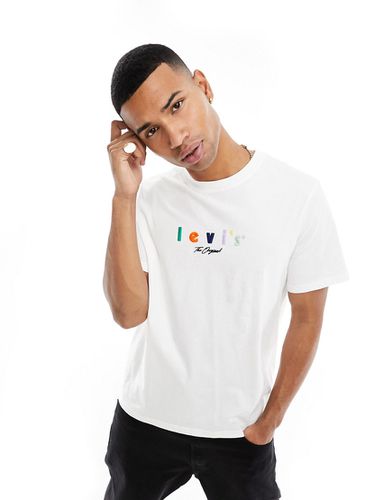 T-shirt bianca con logo centrale multicolore - Levi's - Modalova