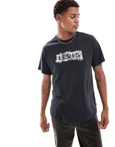 T-shirt nera comoda con logo squadrato con frutta - Levi's - Modalova