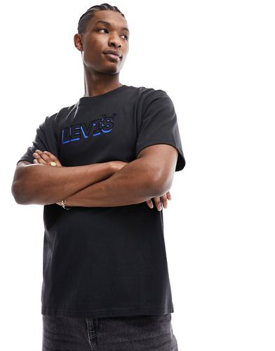 T-shirt nera con logo stile titolo - Levi's - Modalova