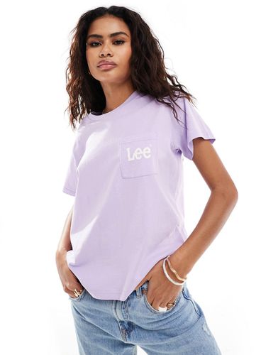 T-shirt lilla con logo sulla tasca - Lee Jeans - Modalova