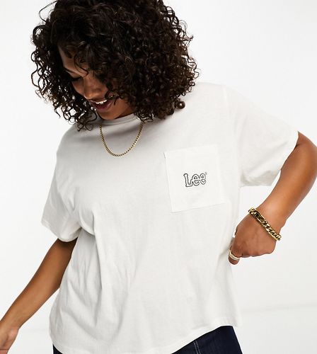 T-shirt squadrata sporco con logo sulla tasca - Lee Plus - Modalova