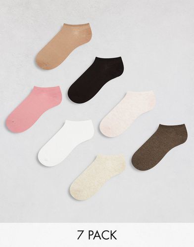 Confezione da 7 paia di calzini alla caviglia di vari colori a coste - Lindex - Modalova