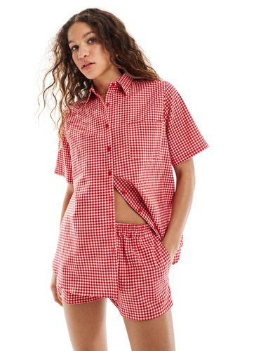 Smith - Camicia oversize da spiaggia rossa a quadretti in coordinato - Motel - Modalova