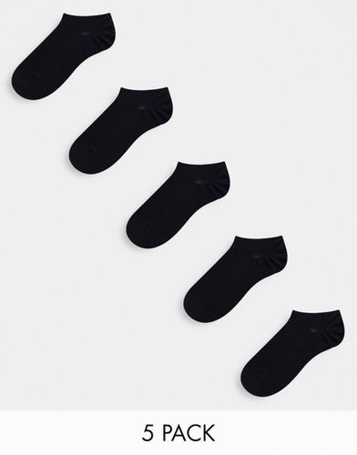 Confezione da 5 paia di calzini neri per sneakers - Monki - Modalova