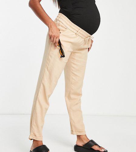 Mamalicious Maternity - Pantaloni da mare beige con fascia sotto al pancione - Mama.licious - Modalova