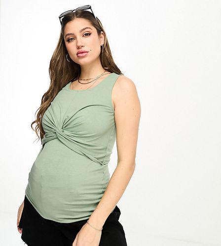 Mamalicious Maternity - T-shirt senza maniche con dettaglio arricciato - Mama.licious - Modalova