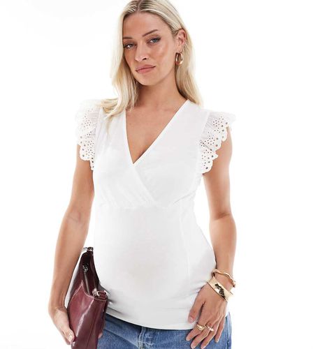 Mamalicious Maternity - Top in jersey a 2 funzioni con maniche in pizzo sangallo - Mama.licious - Modalova