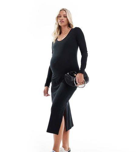 Mamalicious Maternity - Vestito midi fasciante in jersey - Mama.licious - Modalova