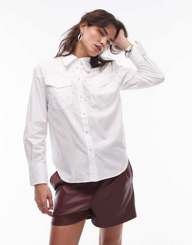 Camicia bianca con colletto a punta stile western - Mango - Modalova