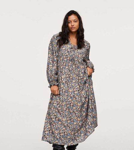 Curve - Vestito midi a maniche lunghe a fiori - Mango - Modalova