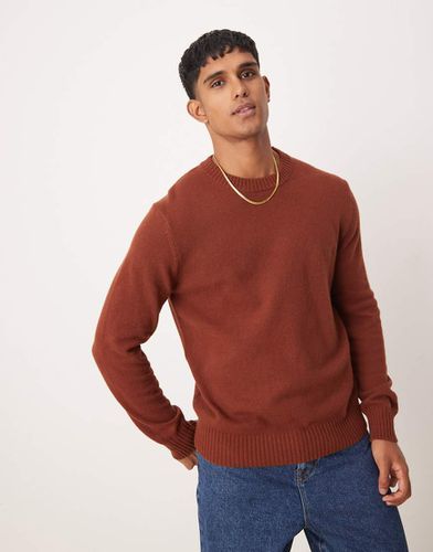 Maglione in lana bordeaux regular fit con scollo rotondo - Mango - Modalova