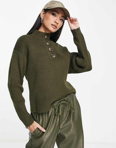 Maglione lavorato con mezza abbottonatura - Mango - Modalova
