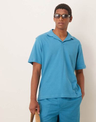 Polo d'ensemble avec col à revers - aigue-marine - Mango - Modalova