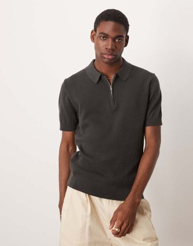 Polo en maille fine - Anthracite - Mango - Modalova