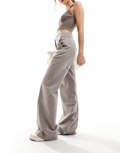 Pantaloni a fondo ampio marroni con zip - Mango - Modalova
