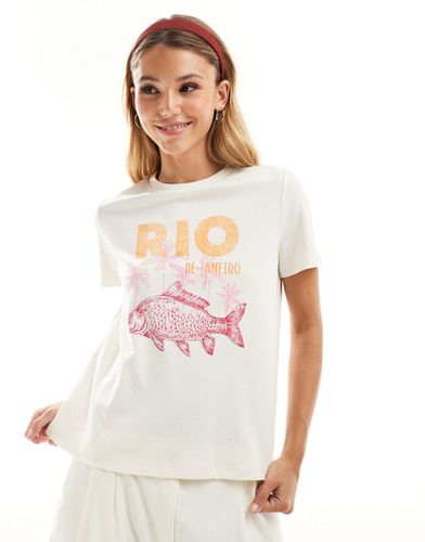 Rio - T-shirt bianca con stampa - Mango - Modalova