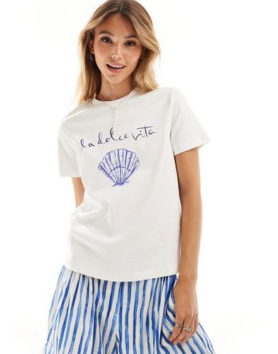 T-shirt bianca con stampa La Dolce Vita - Mango - Modalova
