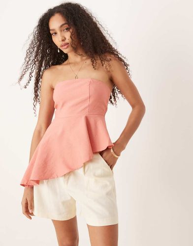 Top bandeau asymétrique - Corail - Mango - Modalova