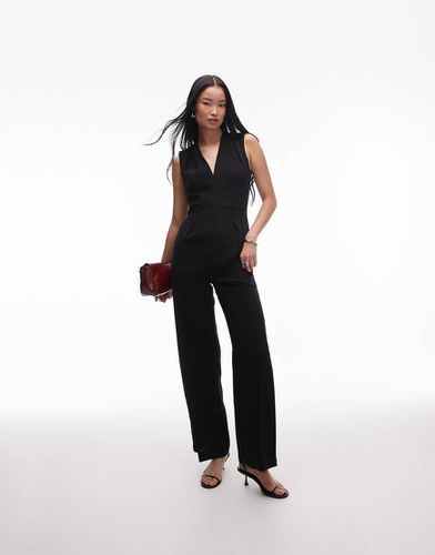 Tuta jumpsuit nera strutturata in misto lana - Mango - Modalova