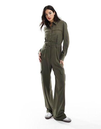 Tuta jumpsuit oversize multitasche kaki - Mango - Modalova