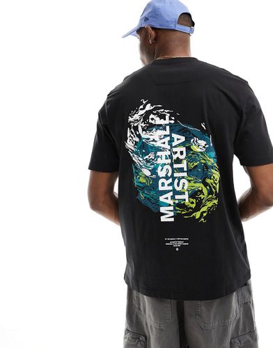 T-shirt nera con grafica sul retro - Marshall Artist - Modalova