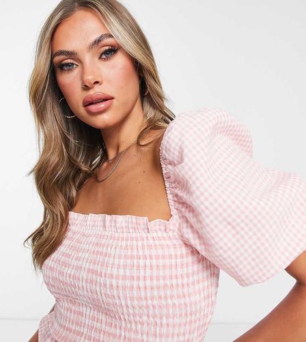 Top milkmaid a quadretti - Missguided - Modalova