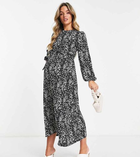 Vestito midi con maniche voluminose e cintura a fiori - Missguided Maternity - Modalova