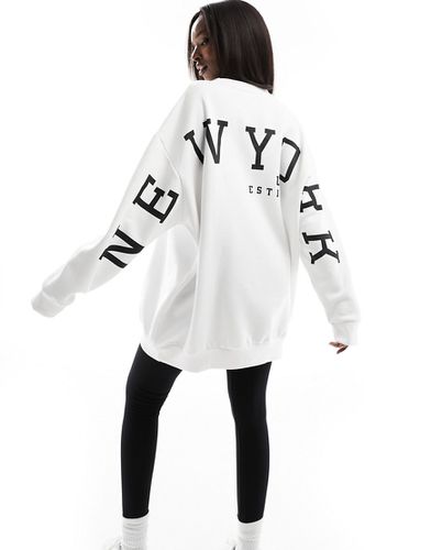 Felpa bianca con scritta "New York" sul retro - Missyempire - Modalova