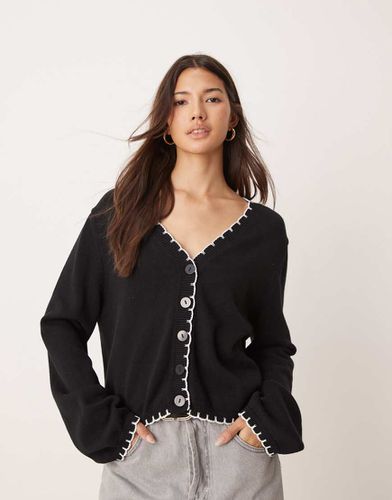 Cardigan con scollo a V e impunture - Miss Selfridge - Modalova