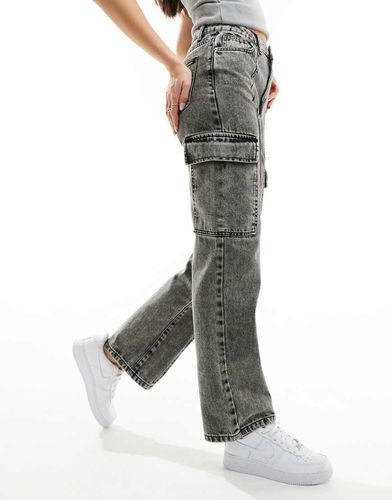 Jeans cargo dritti slavato - Miss Selfridge - Modalova