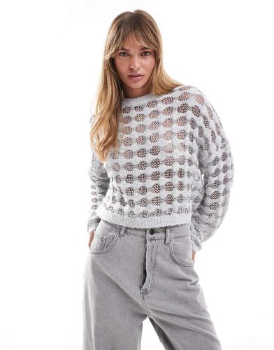 Maglione grigio mélange e metallizzato a righe - Miss Selfridge - Modalova