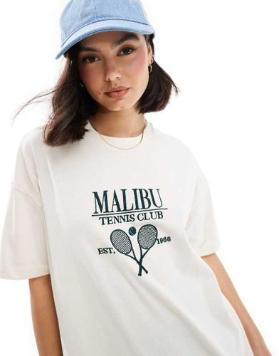 Malibu - T-shirt oversize color crema - Miss Selfridge - Modalova