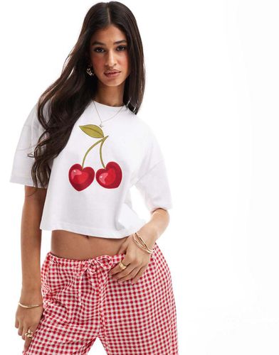 T-shirt con stampa di ciliegie - Miss Selfridge - Modalova