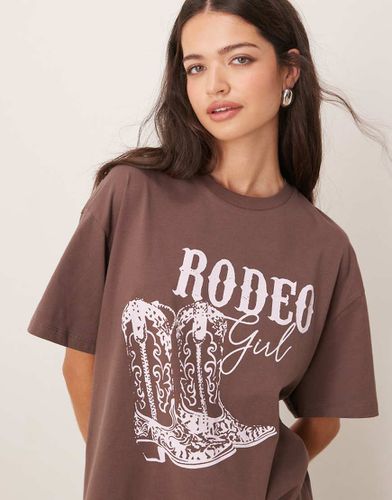 T-shirt oversize con stampa "Rodeo Girl" - Miss Selfridge - Modalova